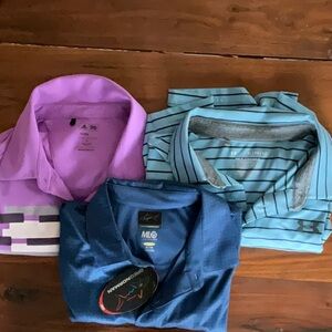 Bundle of 3 XL Men’s Polo Shortsleeved shirts UNDER ARMOUR, ADIDAS,GREG NORMAN